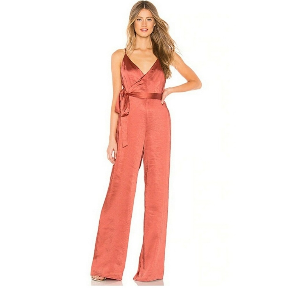 line & dot dawn jumpsuit, in rust - NWT